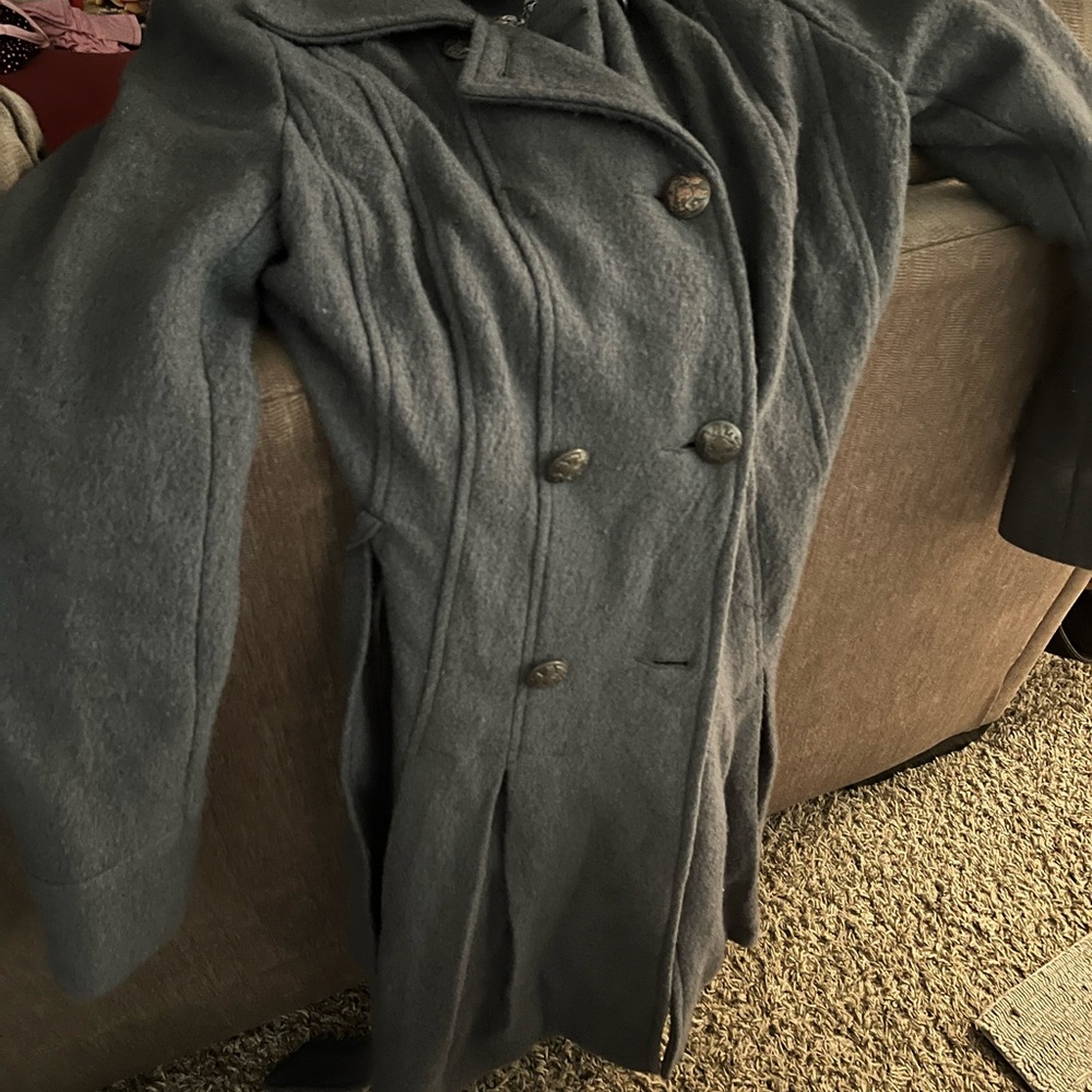 Women's Gray Double-Breasted Coat